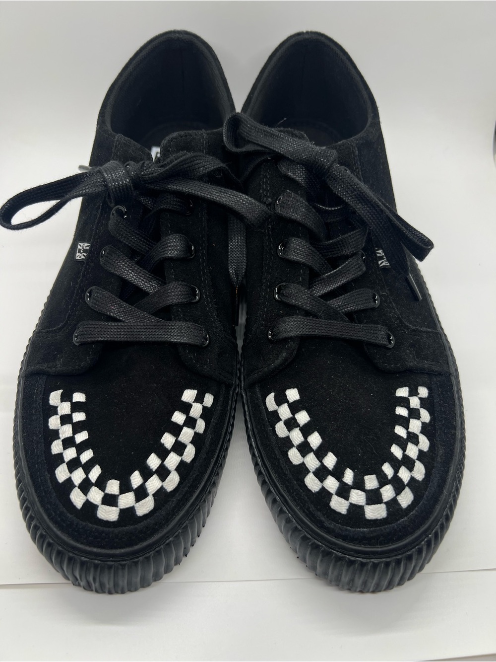 TUK Black Suede Leather Creeper Sneakers Tennis Shoes Men’s Size 11 Checkered